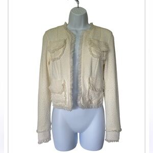 Eva Varro Coco Open Jacket Cream Boucle Size XS